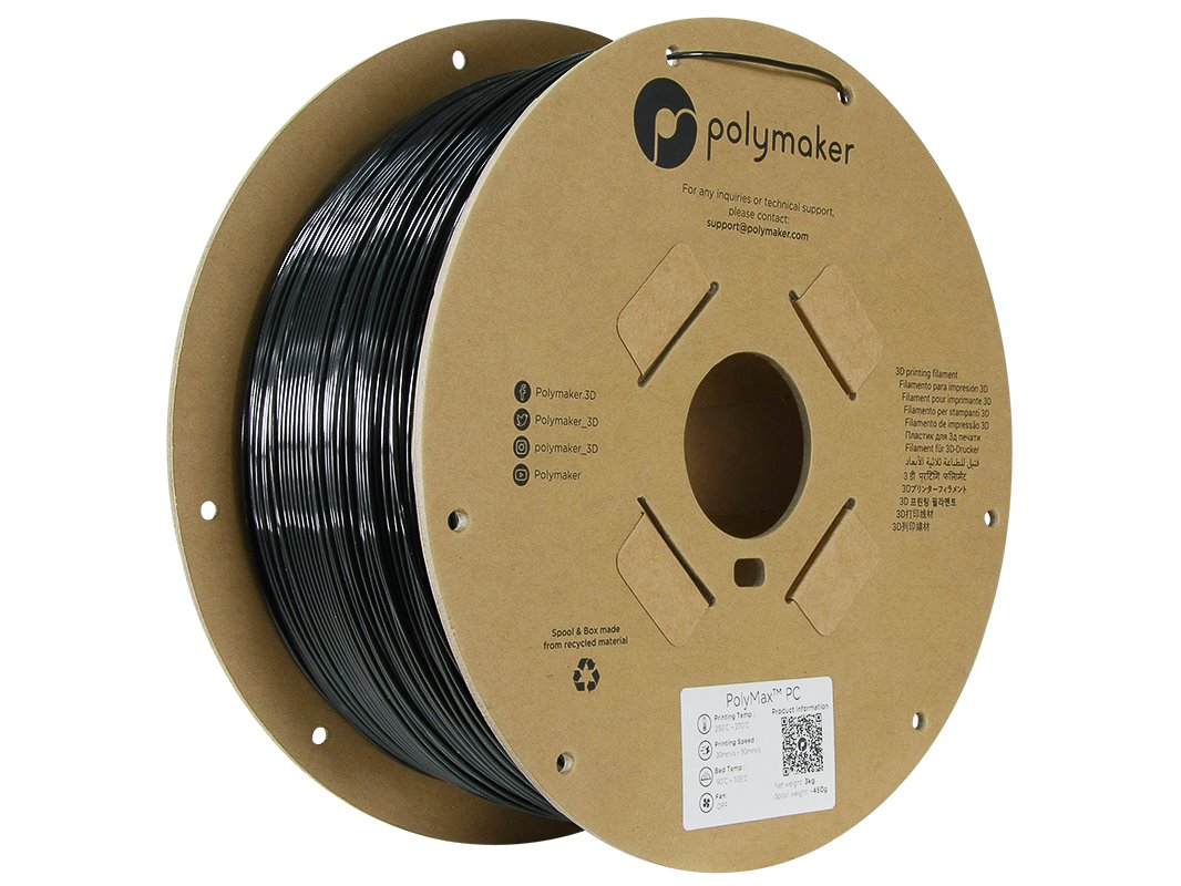 POLYMAKER POLYMAX 3D FILAMENT TOUGH PC 1,75mm BLACK 3kg PC02007