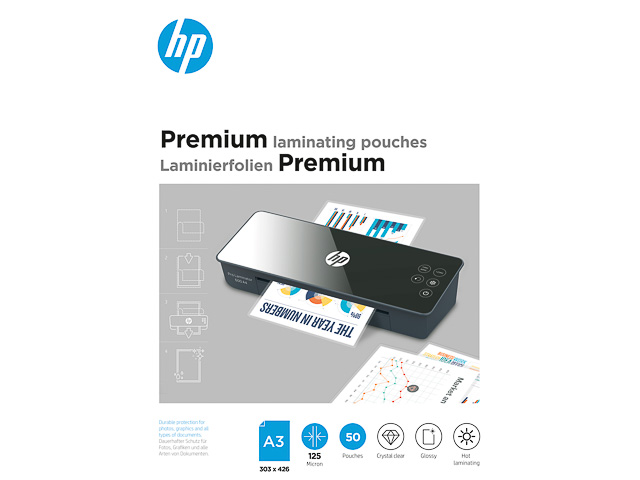 HP PREMIUM LAMINIERFOLIEN A3 9127 50Blatt 125mic