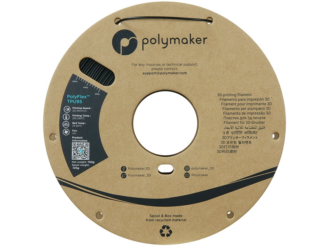 POLYMAKER POLYFLEX 3D FILAMENT TPU-95A 1,75mm BLACK 0,75kg PD01001