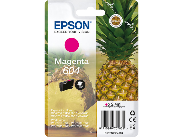 Epson Tintenpatrone magenta SC (C13T10G34010, 604)