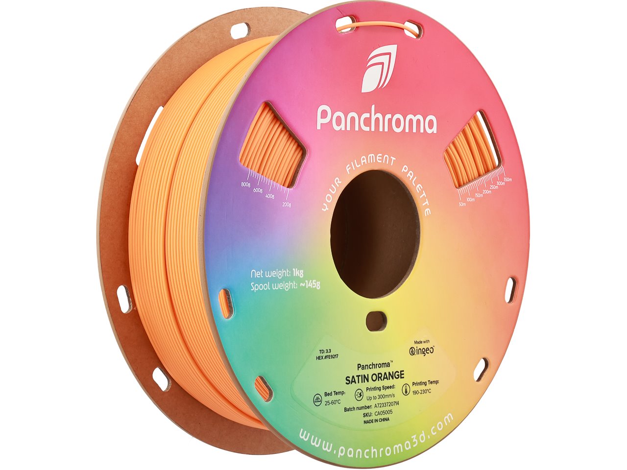 POLYMAKER PANCHROMA 3D FILAMENT PLA SATIN 1,75mm ORANGE 1kg CA05005