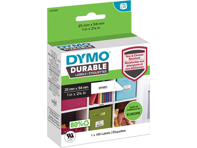 Dymo Adress-Etiketten Kunststoff weiß 160 Stück 25mm x 54mm (2112283)