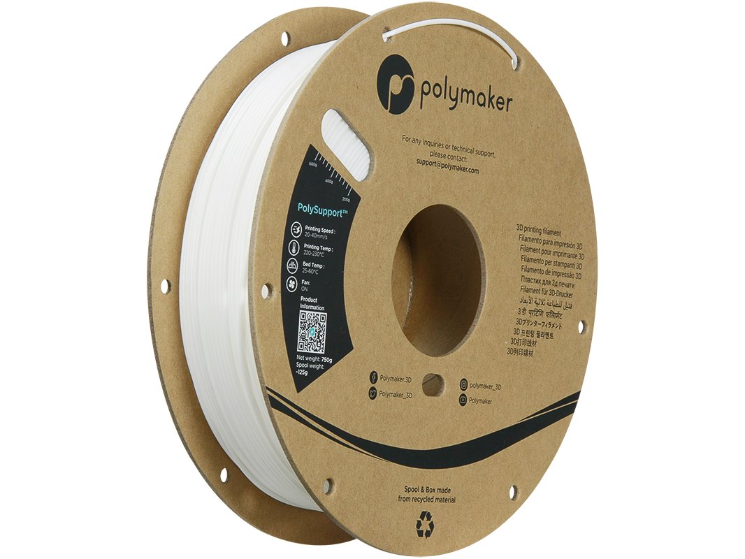 POLYMAKER POLYSUPPORT 3D FILAMENT BREAKAWAY 1,75mm WEISS 0,75kg PD04001
