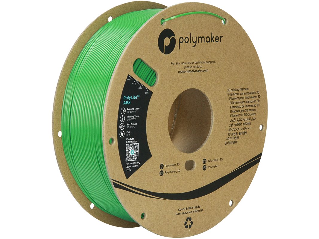 POLYMAKER POLYLITE 3D FILAMENT ABS 1,75mm GREEN 1kg PE01005