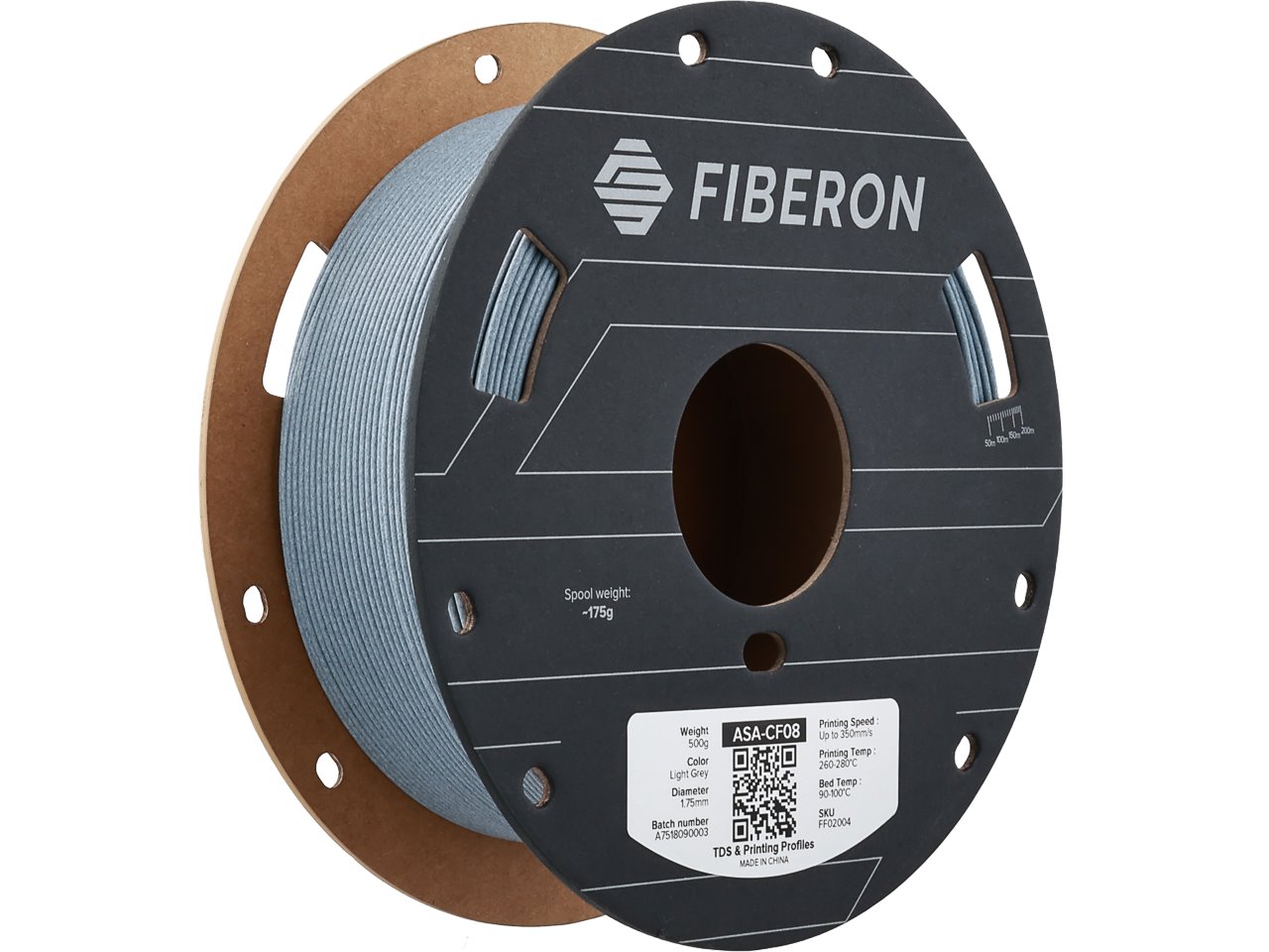 ASA-CF08 1,75mm LIGHT GREY 0,5kg POLYMAKER FIBRON 3D FILAMENT