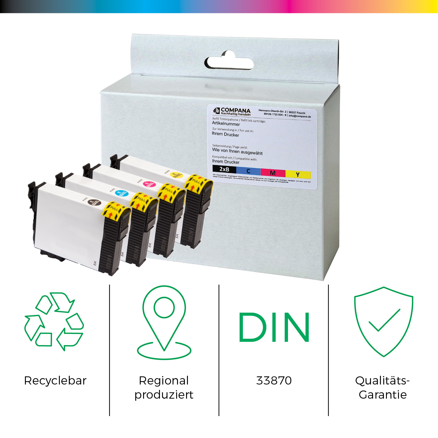 Compana Tintenpatrone gelb, magenta, schwarz, cyan (52613) ersetzt 604XL