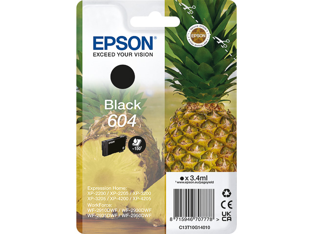 Epson Tintenpatrone schwarz SC (C13T10G14010, 604)