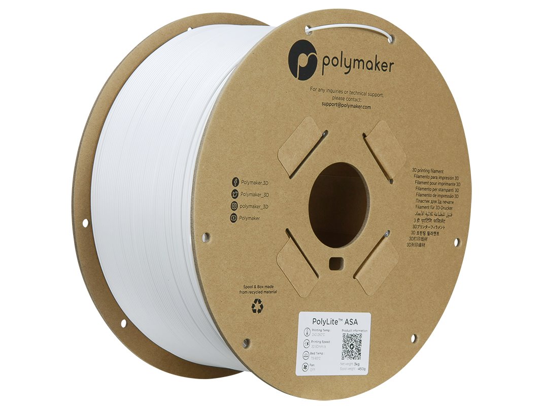 POLYMAKER POLYLITE 3D FILAMENT ASA 1,75mm WHITE 3kg PF01021