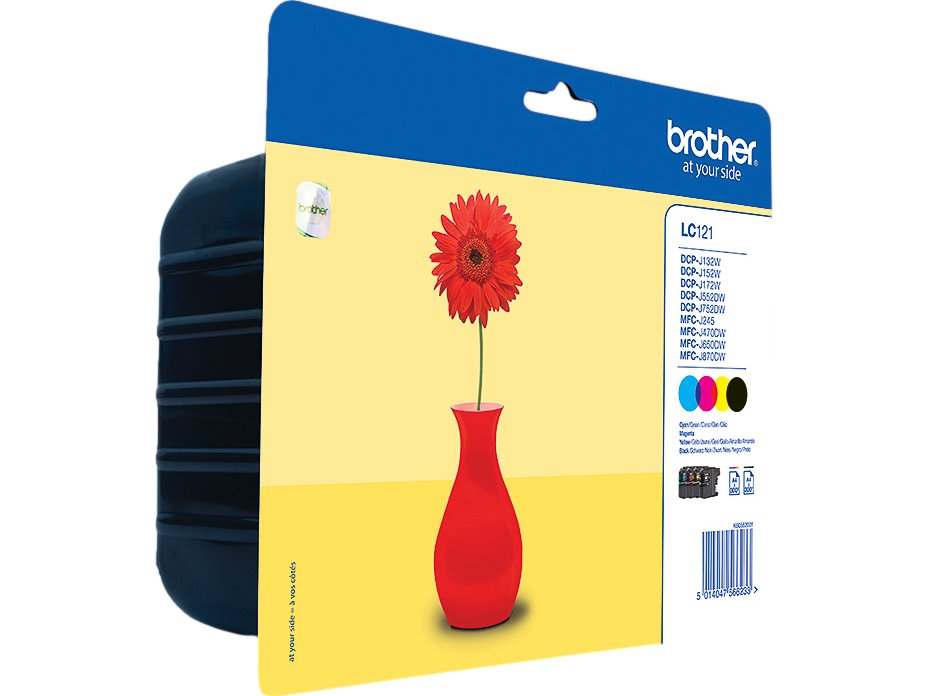 Brother Tintenpatrone gelb, magenta, schwarz, cyan (LC-121VALBP)
