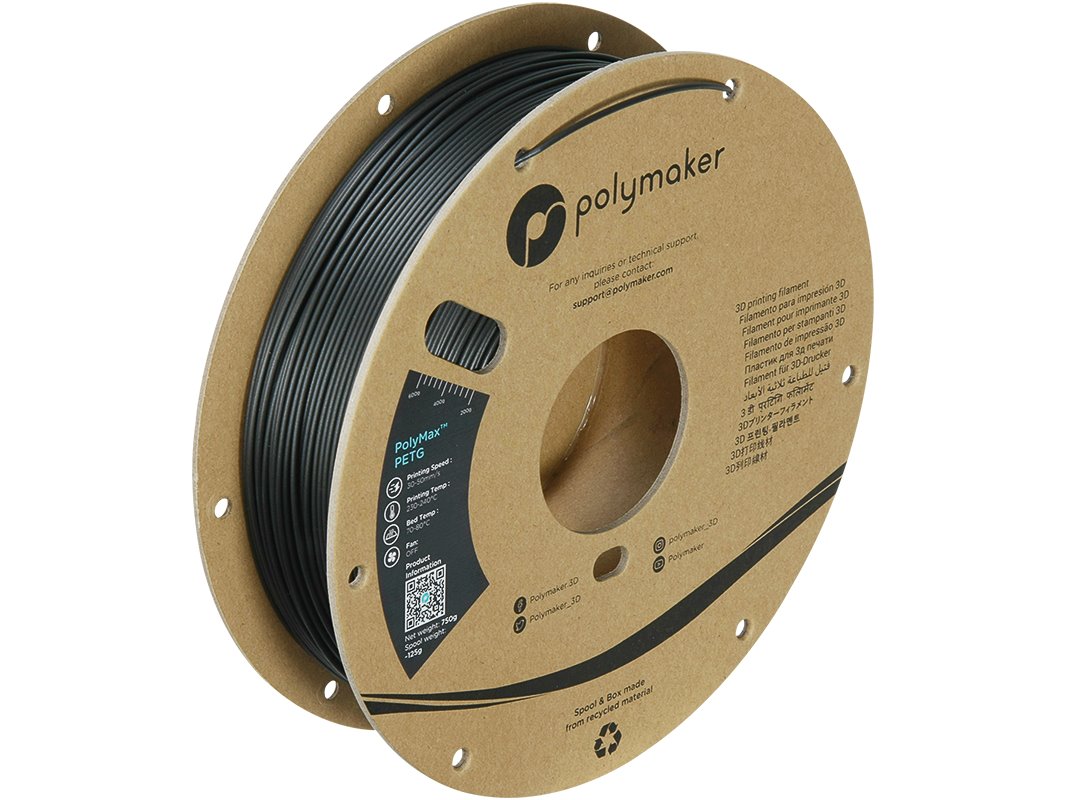 POLYMAKER POLYMAX 3D FILAMENT TOUGH PETG 1,75mm BLACK 0,75kg PB02001