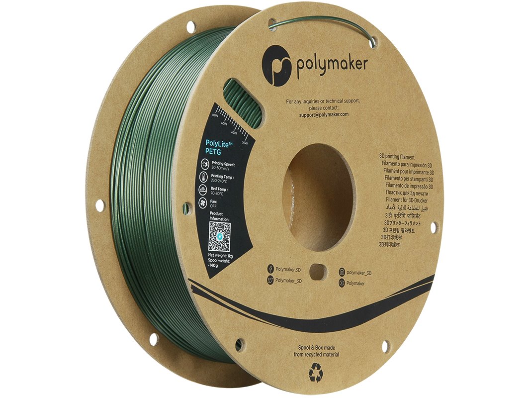 POLYMAKER POLYLITE 3D FILAMENT PETG 1,75mm DARK GREEN 1kg PB01035