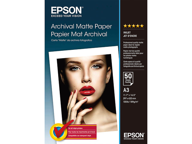 Epson Archival Matte Paper DIN A3 weiß 50 Seiten (C13S041344)