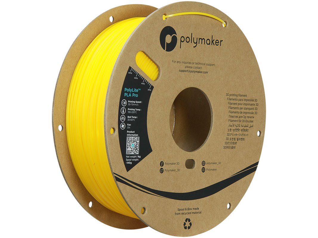 POLYMAKER POLYLITE 3D FILAMENT PLA PRO 1,75mm YELLOW 1kg PA07009