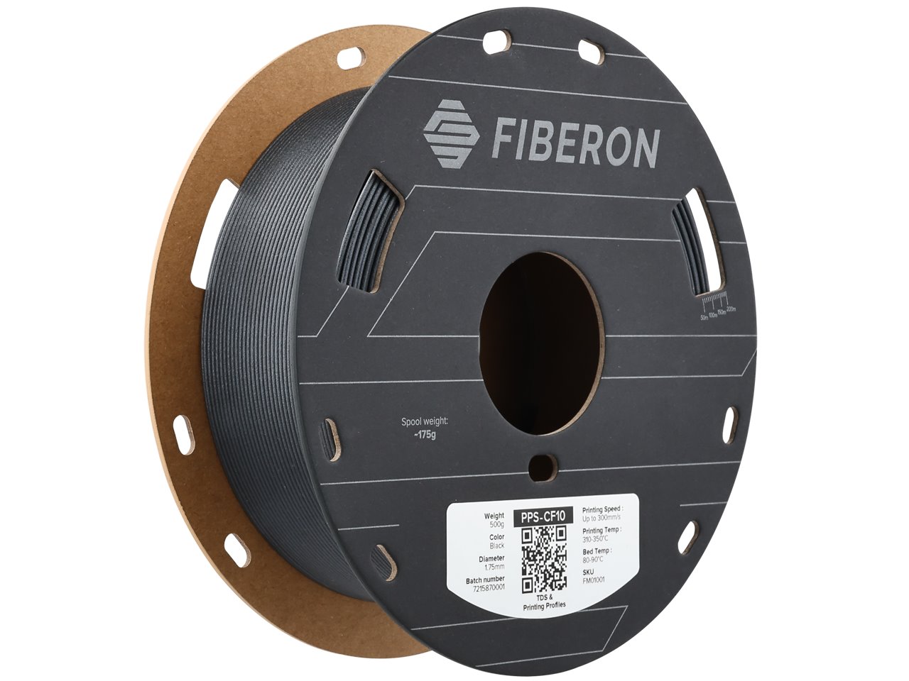 POLYMAKER FIBRON 3D FILAMENT PPS-CF10 1,75mm BLACK 0,5kg FM01001
