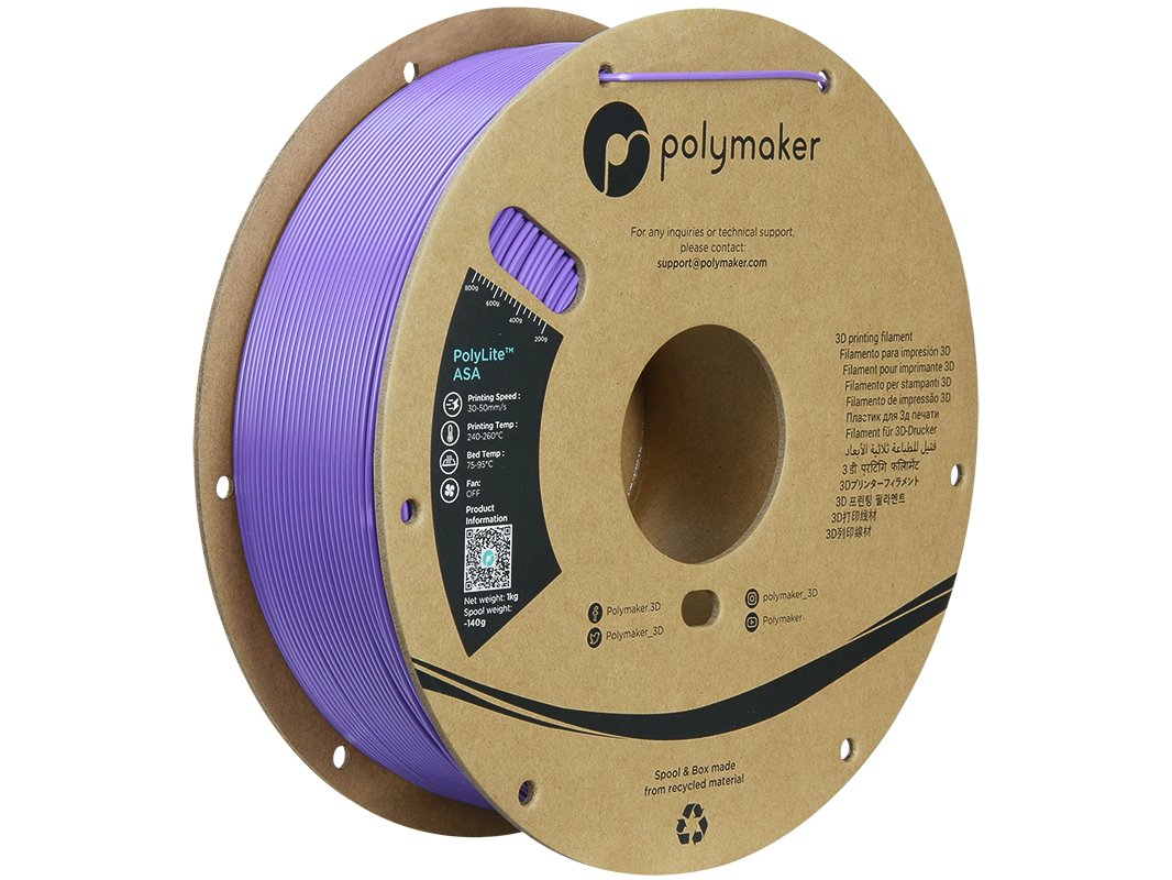 POLYMAKER POLYLITE 3D FILAMENT ASA 1,75mm PURPLE 1kg PF01008