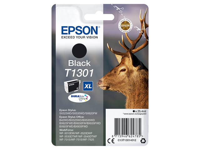 Epson Tintenpatrone schwarz HC (C13T13014012, T1301)