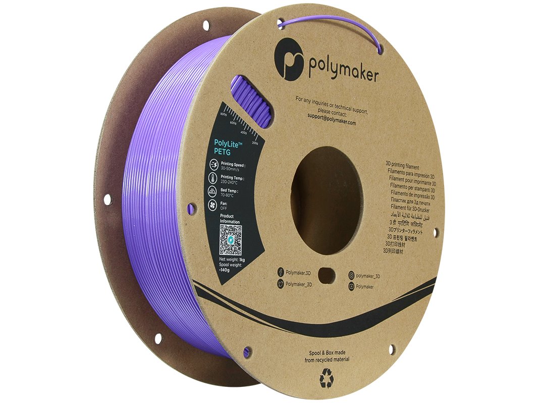 POLYMAKER POLYLITE 3D FILAMENT PETG 1,75mm PURPLE  1kg PB01008