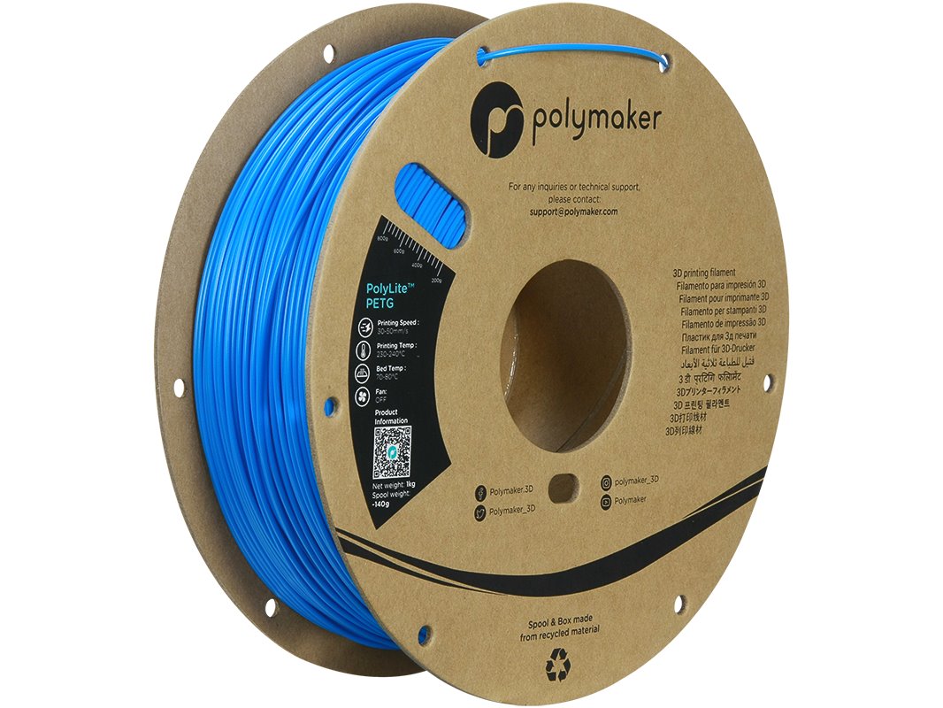 POLYMAKER POLYLITE 3D FILAMENT PETG 1,75mm ELECTRIC BLUE 1kg PB01042