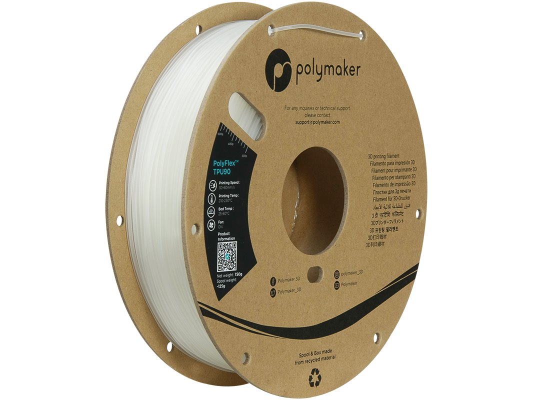 POLYMAKER POLYFLEX 3D FILAMENT TPU-90A 1,75mm CLEAR 0,75kg PD02004