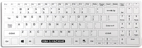 MAN&MACHINE ITs Cool Flat DE white Hygienetastatur, white, 99 Tasten, DE