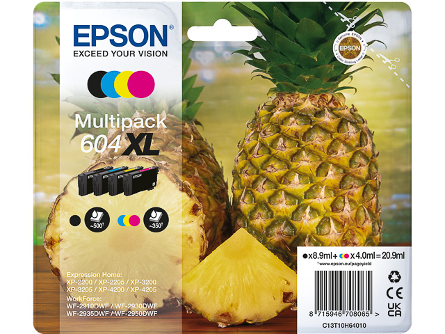Epson Tintenpatrone gelb, magenta, schwarz, cyan (C13T10H64010, 604XL)