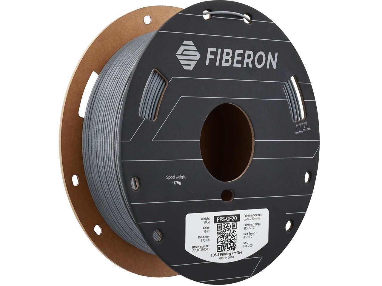 PPS-GF20 1,75mm GREY 0,5kg POLYMAKER FIBRON 3D FILAMENT