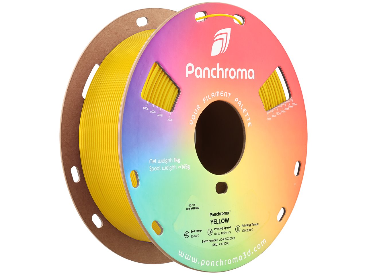 POLYMAKER PANCHROMA 3D FILAMENT COPE 1,75mm YELLOW 1kg CA14006