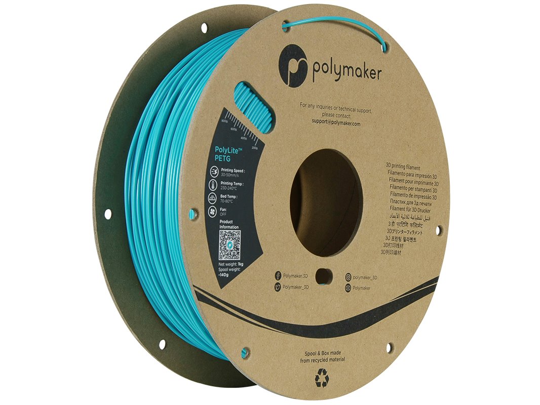 POLYMAKER POLYLITE 3D FILAMENT PETG 1,75mm TEAL 1kg PB01010