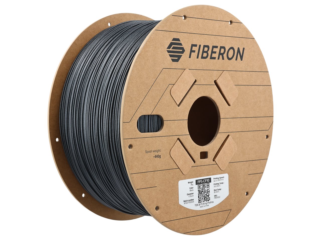 POLYMAKER FIBRON 3D FILAMENT PPS-CF10 1,75mm BLACK 3kg FM01002