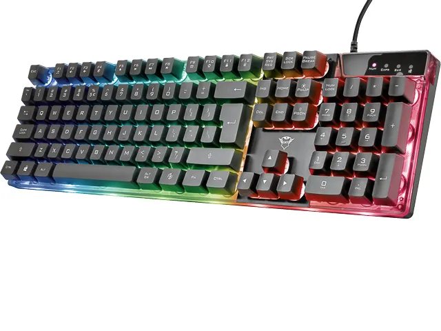 TRUST GXT835 RAZOR TASTATUR QWERTZ DE 23821 mit Kabel Regenbogenbeleuchtung