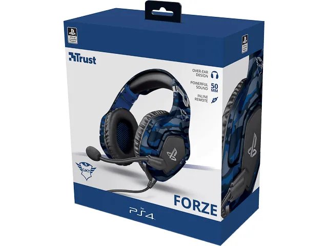 TRUST GXT488 FORZEB GAMING HEADSET 3.5mm 23532 Kabel blau Over-Ear PS4/5