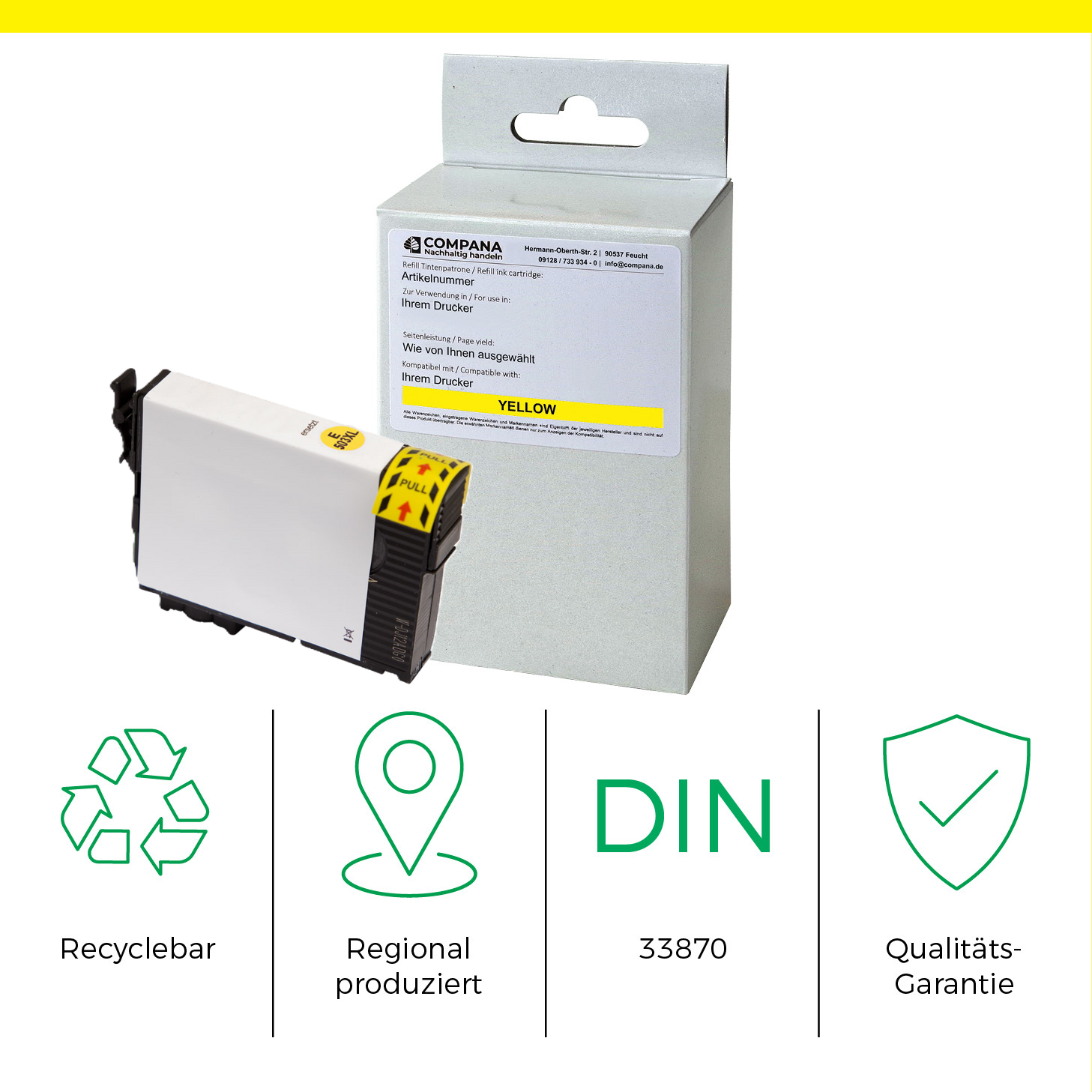 Compana Tintenpatrone gelb HC (52607) ersetzt 503XL