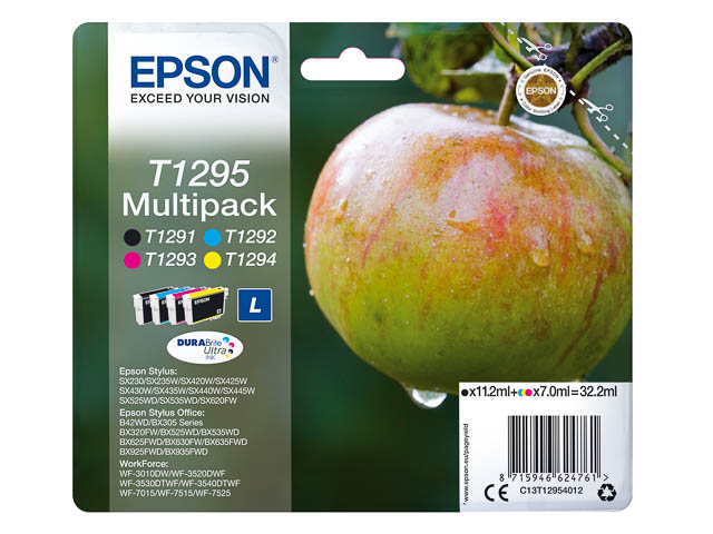 Epson Tintenpatrone gelb, magenta, schwarz, cyan SC (C13T12954012, T1295)
