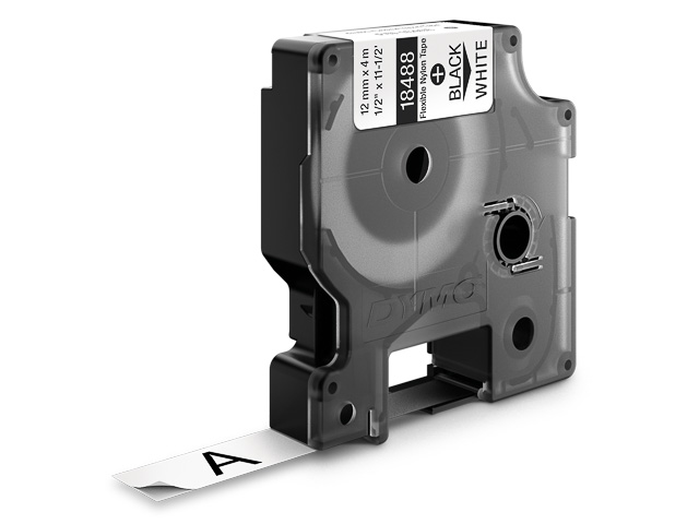 Dymo Flexibles Nylonband 12mm schwarz/weiß (18488)