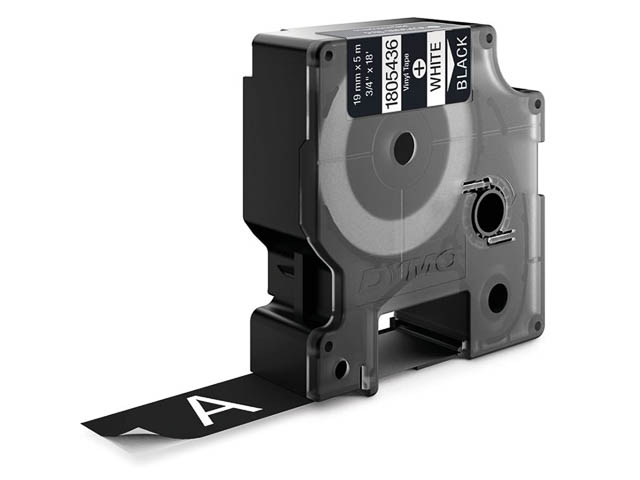 Dymo Schriftbandkassette 19mm (Vinyl) weiß/schwarz (1805436)
