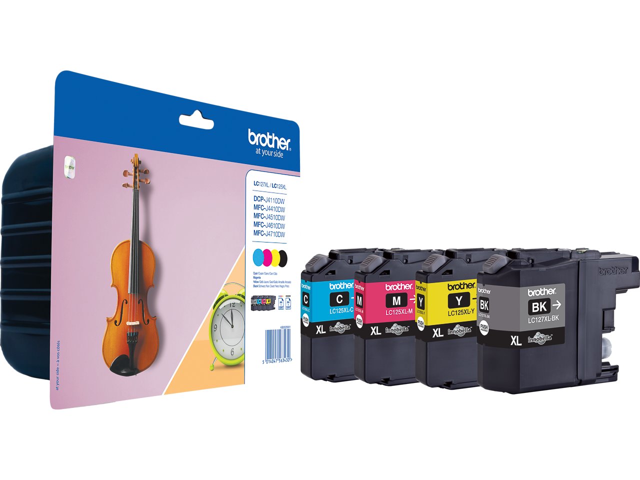 Brother Tintenpatrone gelb, magenta, schwarz, cyan HC (LC-127XLVALBP)