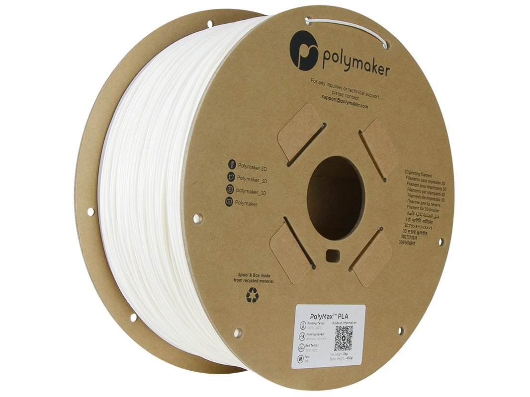 POLYMAKER POLYMAX 3D FILAMENT TOUGH PLA 1,75mm WHITE  3kg PA06023