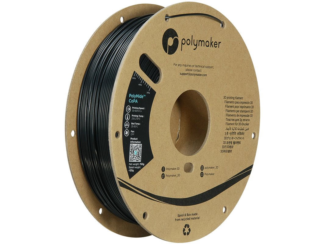 POLYMAKER POLYMIDE 3D FILAMENT NYLON COPA 6/6-6 1,75mm BLACK 0,75kg PG05001