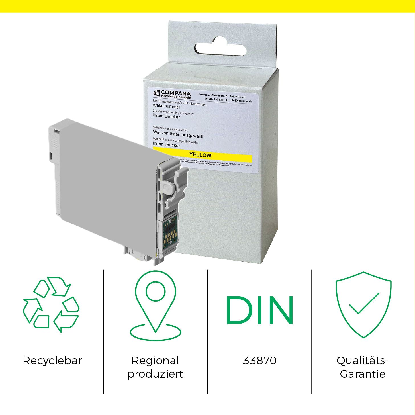 Compana Tintenpatrone gelb SC (45329) ersetzt T1294