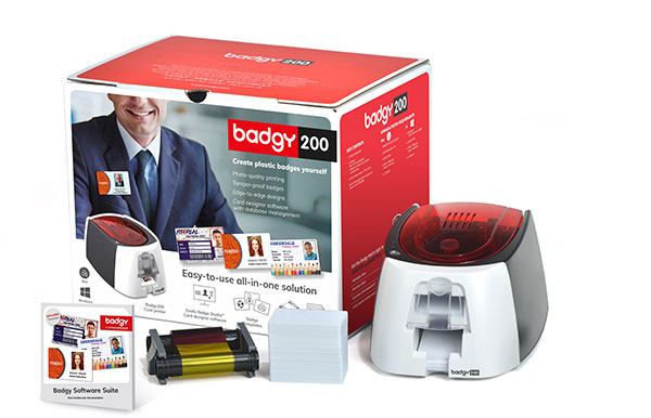 EVOLIS Badgy 200 Kartendrucker KIT inkl. 100 Karten + Farbband