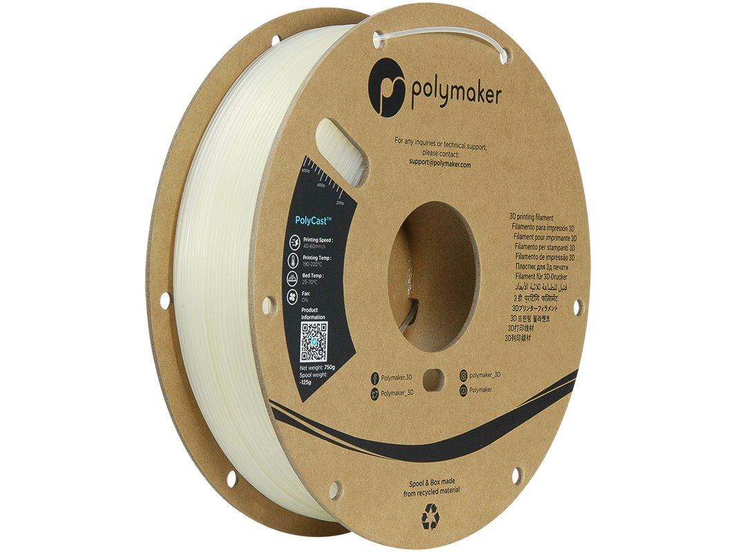 POLYMAKER POLYSMOOTH 3D FILAMENT PVB 1,75mm NATURAL 0,75kg PJ03001