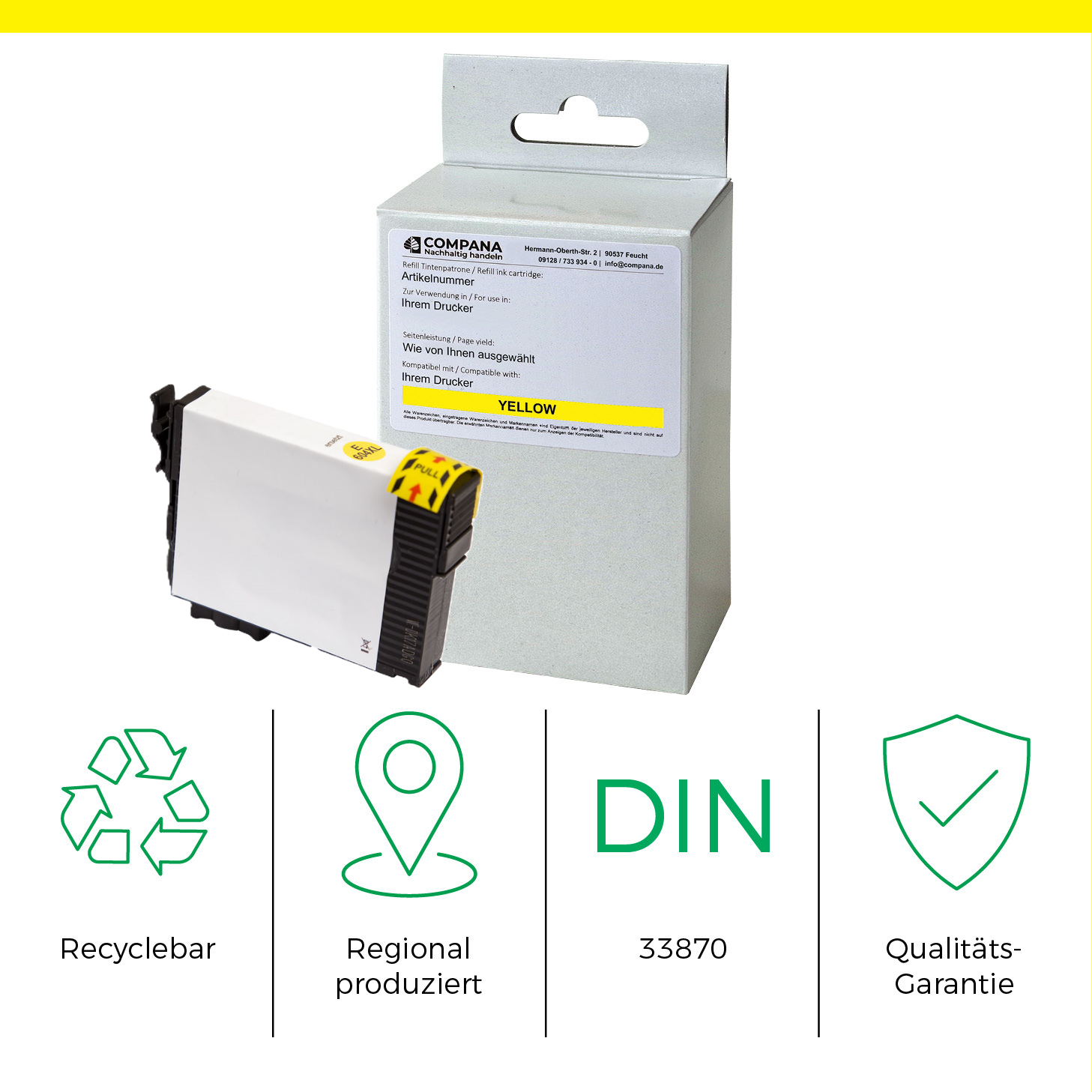 Compana Tintenpatrone gelb HC (52612) ersetzt 604XL