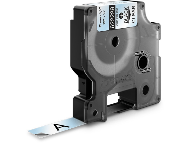 Dymo permanentes Polyesterband 12mm schwarz/metallic (622289)