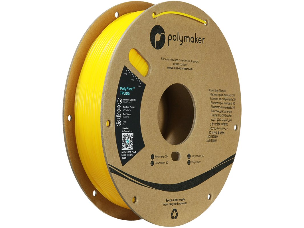 POLYMAKER POLYFLEX 3D FILAMENT TPU-95A 1,75mm YELLOW 0,75kg PD01004