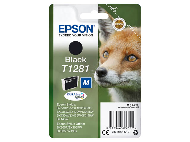Epson Tintenpatrone schwarz (C13T12814012, T1281)