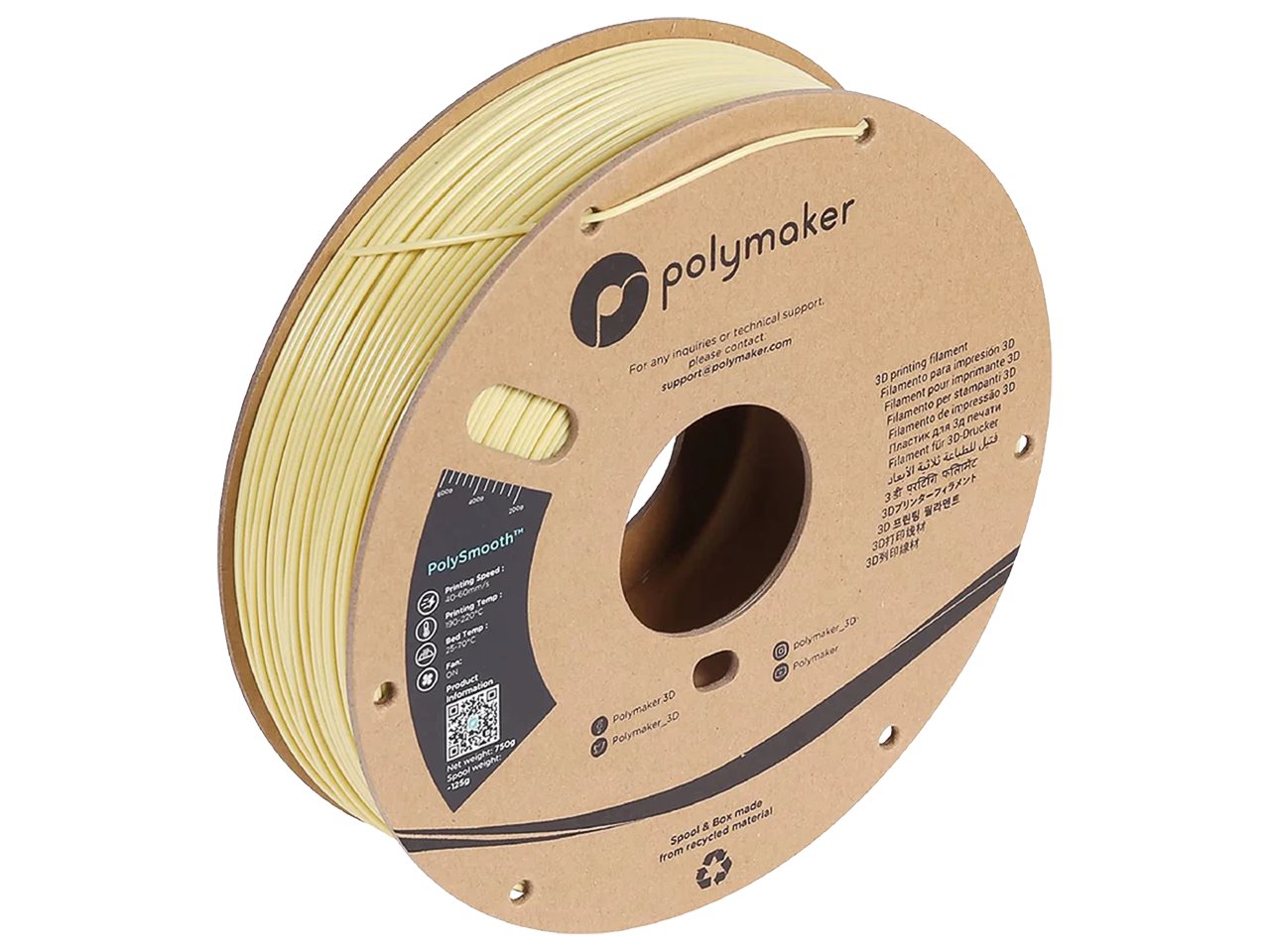 PVB 1,75mm BEIGE 0,75kg POLYMAKER POLYSMOOTH 3D FILAMENT