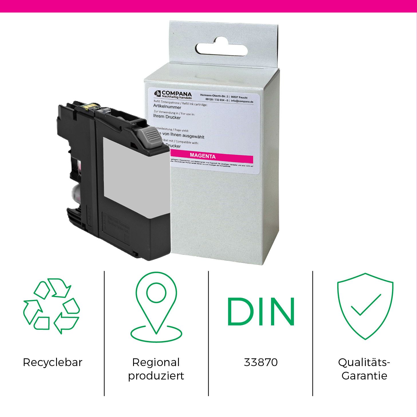 Compana Tintenpatrone magenta (49874) ersetzt LC-123M