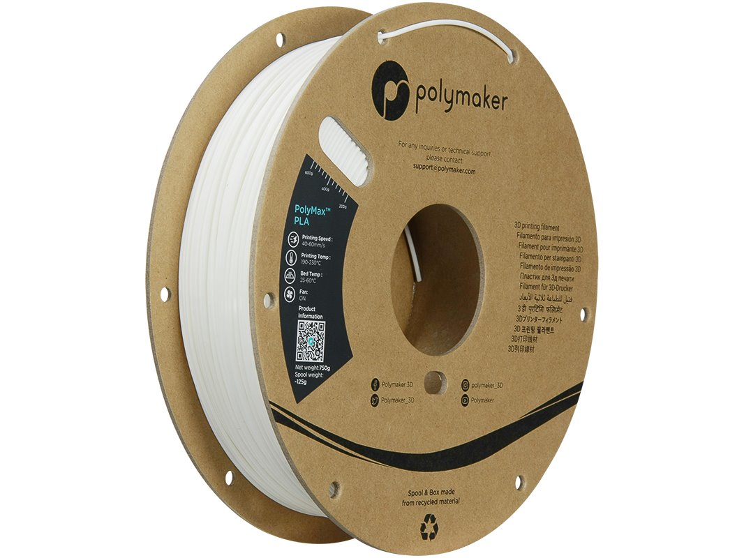 POLYMAKER POLYMAX 3D FILAMENT TOUGH PLA 1,75mm WHITE  0,75kg PA06002