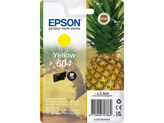 Epson Tintenpatrone gelb SC (C13T10G44010, 604)