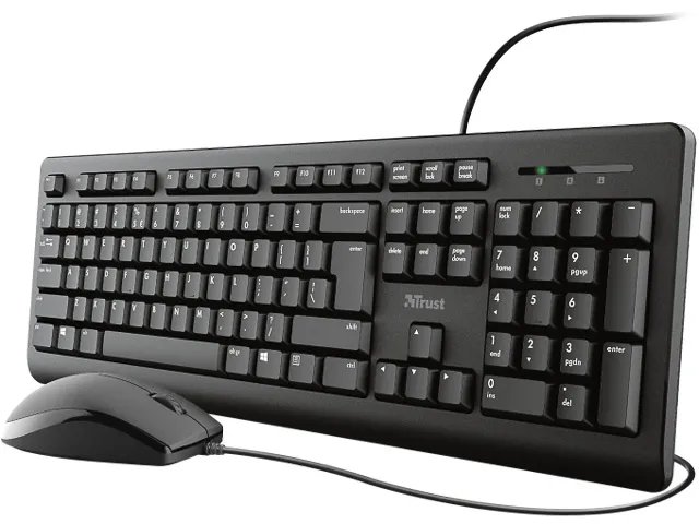 23973 TRUST Primo Tastatur+Maus QWERTZ DE Kabel schwarz